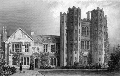 Layer Marney Tower, Essex, metszett Henry Wallis, 1832 alkotó: William Henry Bartlett