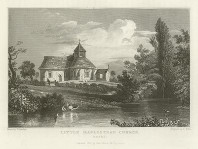 Little Maplestead Church, Essex alkotó: William Henry Bartlett