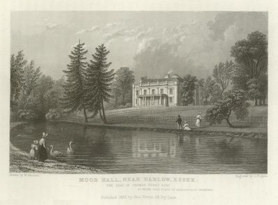 Moor Hall, Harlow közelében, Essex államban, Thomas Perry székhelye, Esquire alkotó: William Henry Bartlett