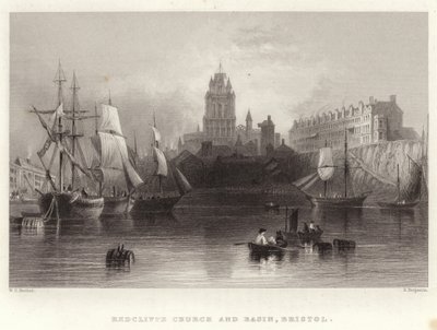 Redcliffe templom és medence, Bristol alkotó: William Henry Bartlett
