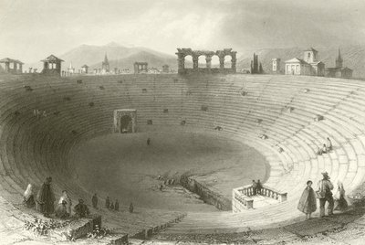 Amfiteátrum, Verona alkotó: William Henry Bartlett
