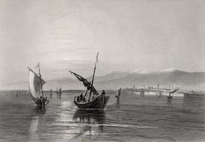 A Balkán, Bulgária, Widden közeléből, J. Godfrey metszete alkotó: William Henry Bartlett
