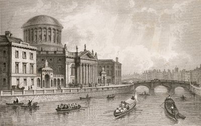 The Four Law Courts, Dublin, metszett Owen alkotó: William Henry Bartlett