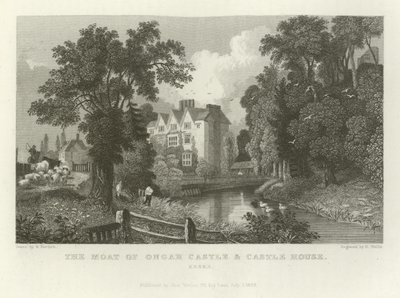 Ongar kastély és kastélyház árok, Essex alkotó: William Henry Bartlett