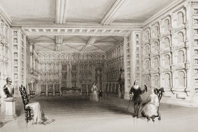 The Oak Room, Malahide kastély, Dublin megye, Írország, George Virtue „Scenery and Antiquities of Ireland” című művéből, 1860-as évek alkotó: William Henry Bartlett