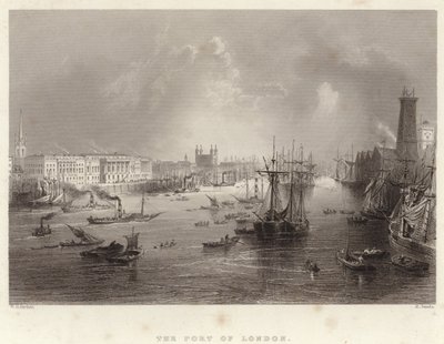 London kikötője alkotó: William Henry Bartlett
