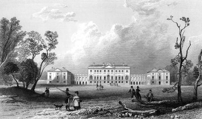 Thorndon Hall, Essex, metszett Henry Adland, 1832 alkotó: William Henry Bartlett