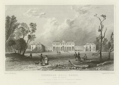 Thorndon Hall, Essex, északról, Lord Petrie székhelye alkotó: William Henry Bartlett