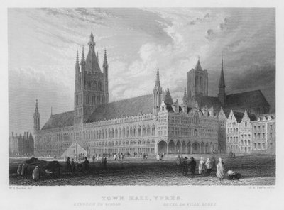 Városháza, Ypres (metszet) alkotó: William Henry Bartlett