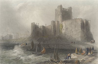 Kilátás a Carrickfergus-kastélyra (színes metszet) alkotó: William Henry Bartlett