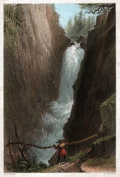 Az Aar vízesései. (metszet, 1850 körül) alkotó: William Henry Bartlett