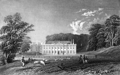 Weald Hall, Essex, metszett John Rogers, 1833 alkotó: William Henry Bartlett