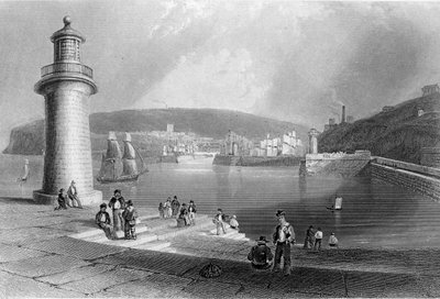 Whitehaven kikötő, 1840-50 körül alkotó: William Henry Bartlett