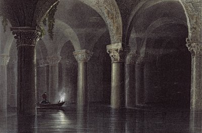 Yere Batan Serai (A ciszternák) Istanbul, metszett J.T. Willmore, 1850 körül (akvatinta) alkotó: William Henry Bartlett