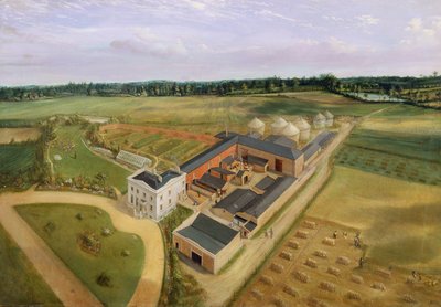 Tiptree Hall and Farm, Essex, 1850-60 körül alkotó: William Henry Browne