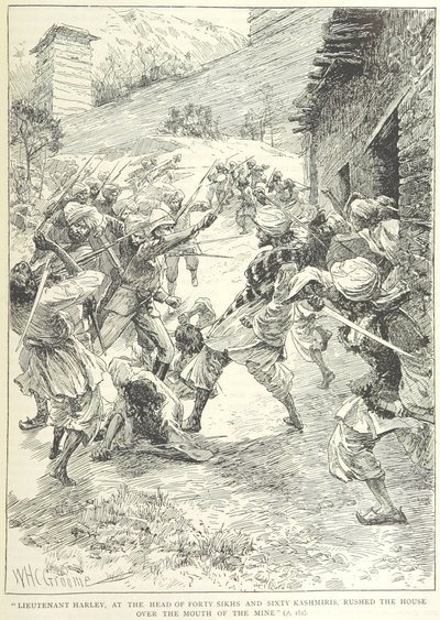 A chitrali bánya megtámadása alkotó: William Henry Charles Groome