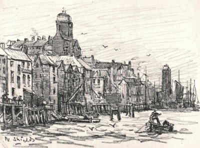 North Shields (faszén papíron) alkotó: William Henry Charlton