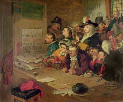 Robespierre (1758-94) 1794-es letartóztatásának hírére várva, 1866 alkotó: William Henry Fisk