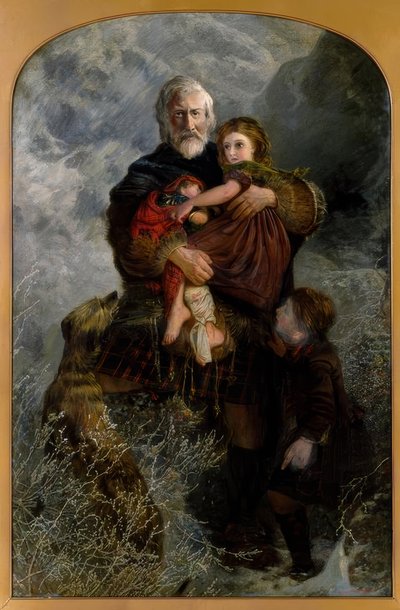 Glencoe-i mészárlás, menekültek / W.H.Fisk festménye alkotó: William Henry Fisk