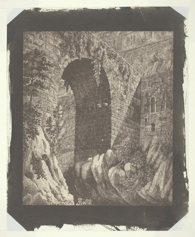 Egy nagyméretű olasz nyomat másolata, kicsinyítve a fényképezőgépben alkotó: William Henry Fox Talbot