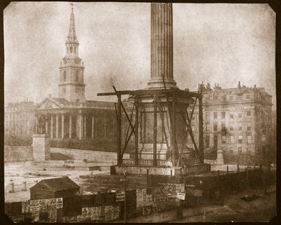 Nelson oszlop építés alatt, 1841 körül (sópapír nyomat kalotípia negatívról) alkotó: William Henry Fox Talbot