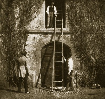 A létra, 1844. április (sópapír nyomat kalotípus negatívról) alkotó: William Henry Fox Talbot