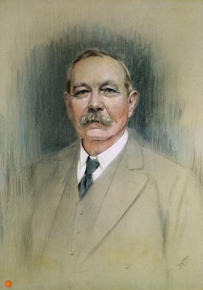 Sir Arthur Conan Doyle portréja (pasztell, papír) alkotó: William Henry Gates