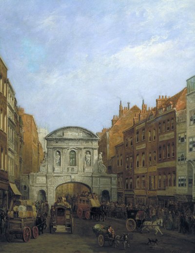 „Temple Bar from the Strand”, London, 1873 alkotó: William Henry Haines
