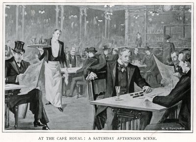 A Cafe Royalban: szombat délutáni jelenet, 1900 körül (litho) alkotó: William Henry Humphris