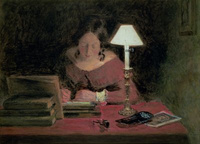 Lámpafény által írt lány, 1850 körül alkotó: William Henry Hunt