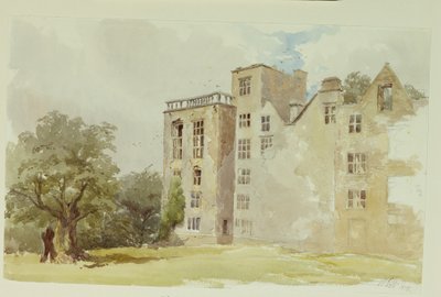 Hardwick Old Hall (akvarell papíron) alkotó: William Henry Hunt