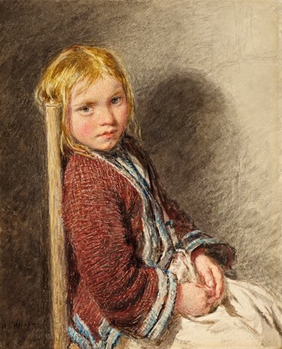 The Shy Sitter, 1840 körül alkotó: William Henry Hunt