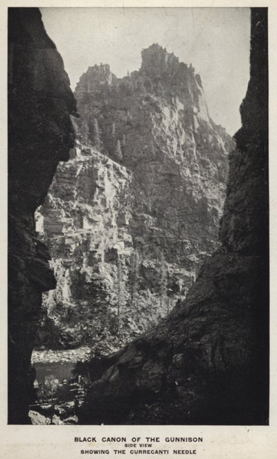 Colorado kanyonjai: A Gunnison fekete kanonja, oldalnézet, a Curecanti-tű látható (f/w fotó) alkotó: William Henry Jackson