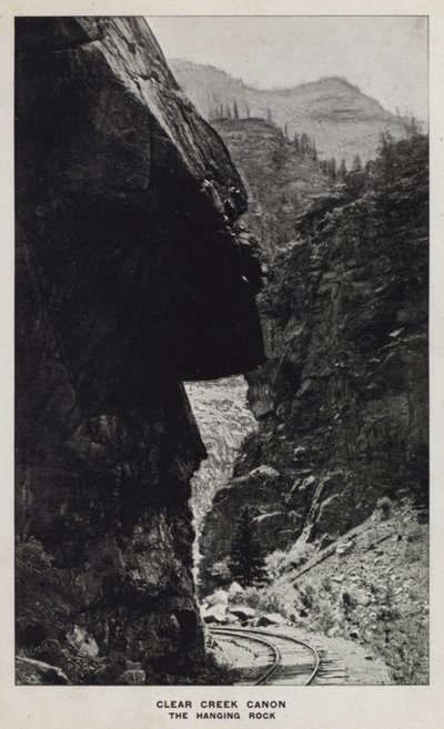 Colorado kanyonjai: Clear Creek Canon, The Hanging Rock (f/w fotó) alkotó: William Henry Jackson