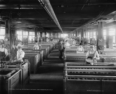 Dolgozók a Plating Department-nél, National Cash Register Company, Dayton, Ohio, USA, 1902 körül (f/w fotó) alkotó: William Henry Jackson