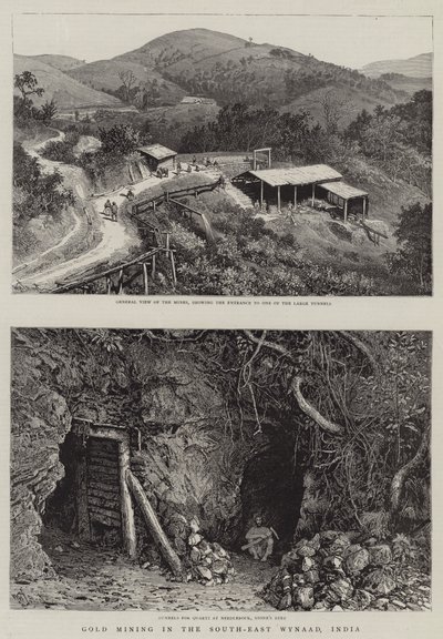 Aranybányászat Délkelet-Wynaadban, Indiában alkotó: William Henry James Boot