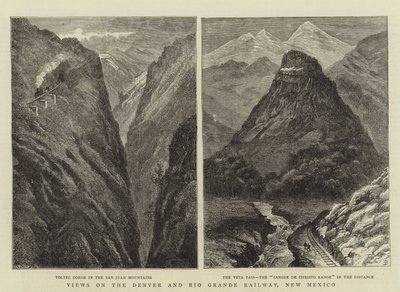 Kilátás a denveri és a Rio Grande vasútra, Új-Mexikóban alkotó: William Henry James Boot