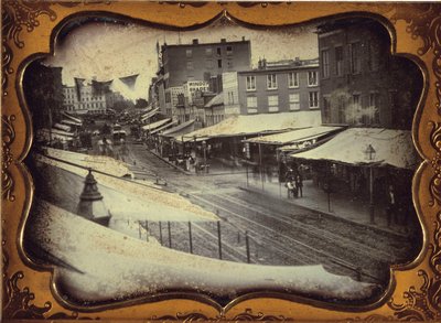 Chatham Square, New York, 1853 körül alkotó: William Henry Lewis