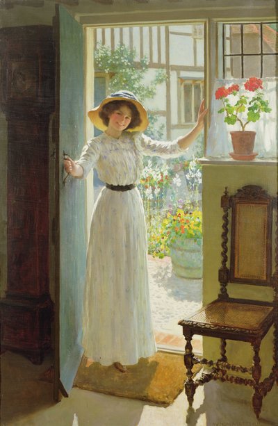 By the Cottage Door (olaj, vászon) alkotó: William Henry Margetson