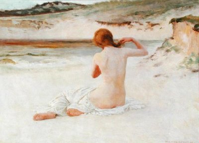 Meztelenül a tengerparton alkotó: William Henry Margetson