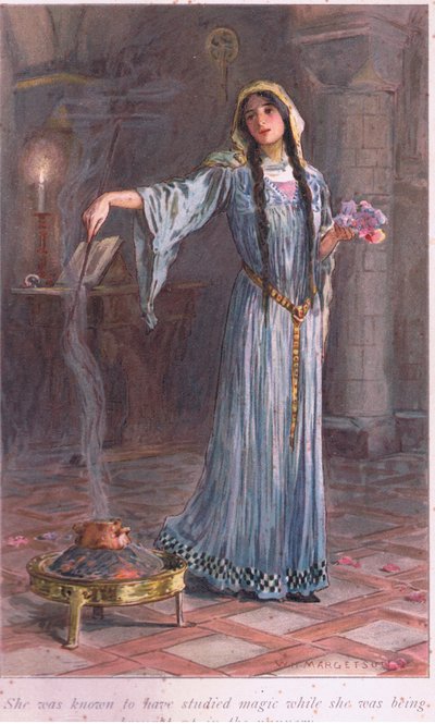 Köztudott volt róla, hogy varázslatot tanult, amíg a kolostorban nevelték alkotó: William Henry Margetson