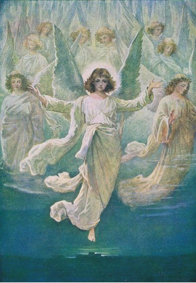 Az angyalkórus, a Thomas Nelson által kiadott Biblia Képeskönyvből, 1950 körül alkotó: William Henry Margetson