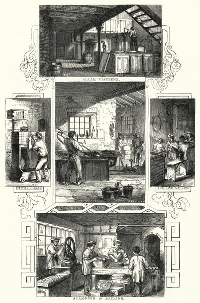 Szappan gyártás (gravírozás) alkotó: William Henry Pike