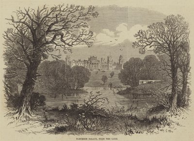Blenheim-palota, a tó felől alkotó: William Henry Prior