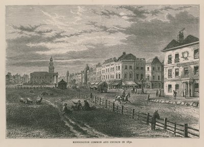 Kennington Common és Church 1830-ban alkotó: William Henry Prior
