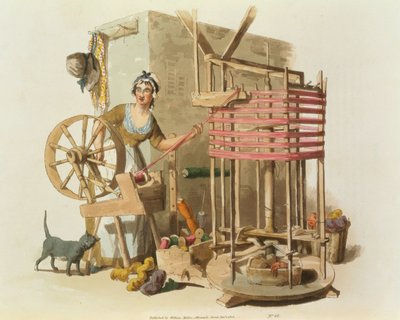 Egy női gyapjúgombolyag, a művész által metszett, 1808 (akvatinta) alkotó: William Henry Pyne