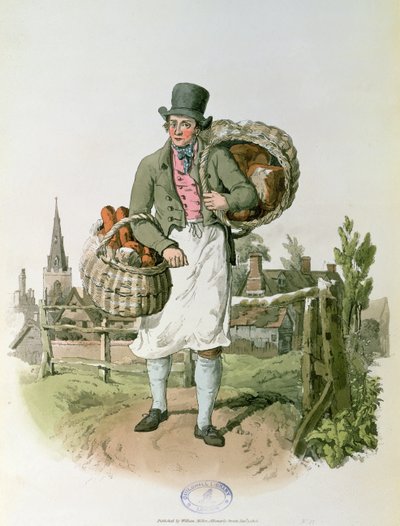 The Baker a "Nagy-Britannia viselete" című könyvből (nyomtatás) alkotó: William Henry Pyne