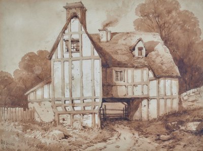 Régi házak Penshurstben, Kentben alkotó: William Henry Stothard
