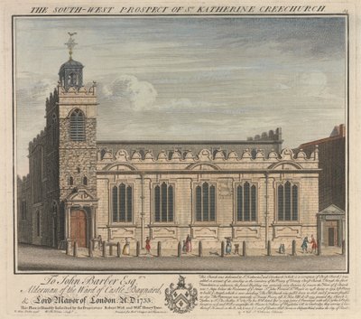A St. Katherine Cree templom délnyugati kilátása alkotó: William Henry Toms