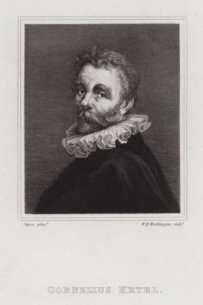 Cornelis Ketel, holland manierista festő (metszet) alkotó: William Henry Worthington